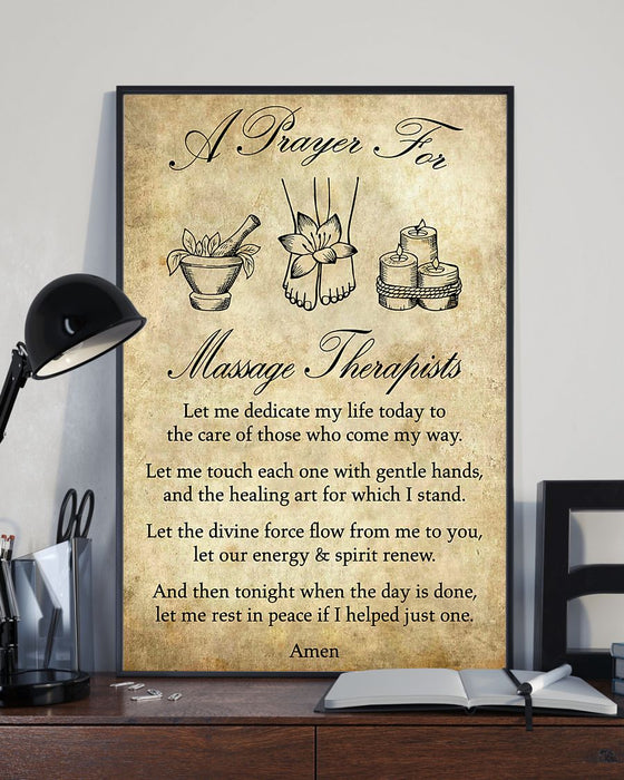 A Prayer For Massage Therapists Vertical Canvas And Poster | Wall Decor Visual Art