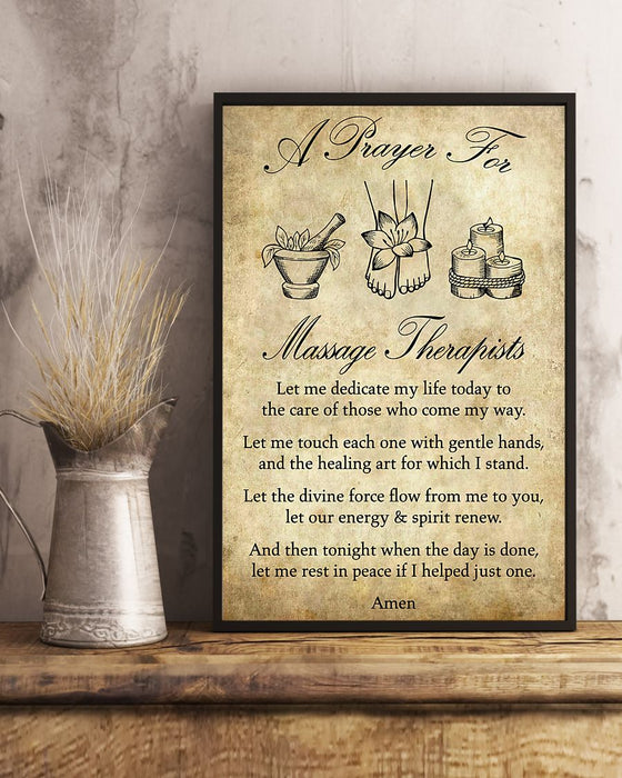 A Prayer For Massage Therapists Vertical Canvas And Poster | Wall Decor Visual Art