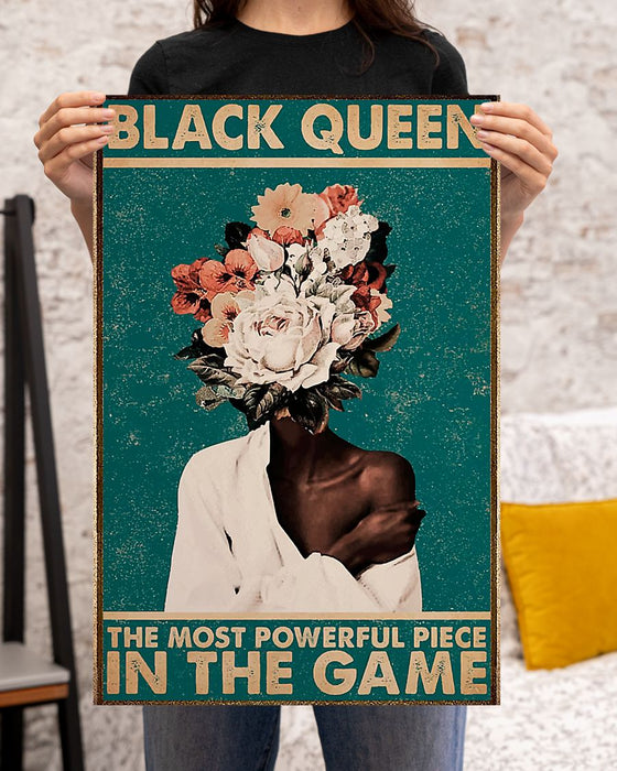 African - Black Art - Black Queen In The Game - Black Art Vertical Canvas And Poster | Wall Decor Visual Art