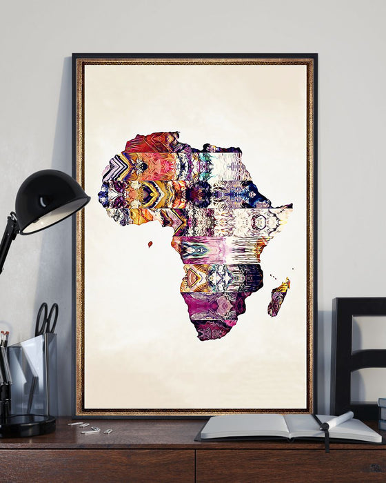 African - Black Art - Map Of Africa Vertical Canvas And Poster | Wall Decor Visual Art