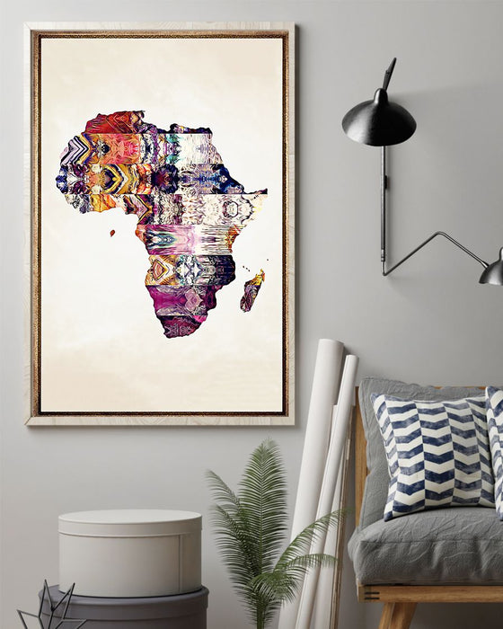 African - Black Art - Map Of Africa Vertical Canvas And Poster | Wall Decor Visual Art