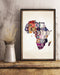 African - Black Art - Map Of Africa Vertical Canvas And Poster | Wall Decor Visual Art