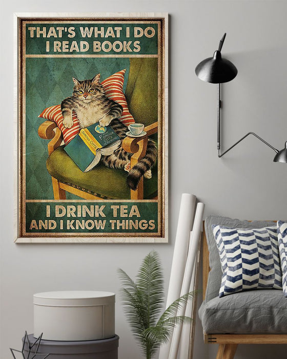 African - Black Art - I Read Books I Drink Tea And I Know Things Vertical Canvas And Poster | Wall Decor Visual Art