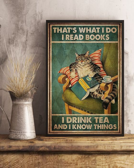 African - Black Art - I Read Books I Drink Tea And I Know Things Vertical Canvas And Poster | Wall Decor Visual Art