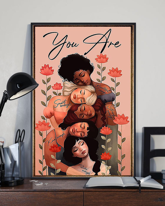 African - Black Art - You Are Beautiful Enough Vertical Canvas And Poster | Wall Decor Visual Art