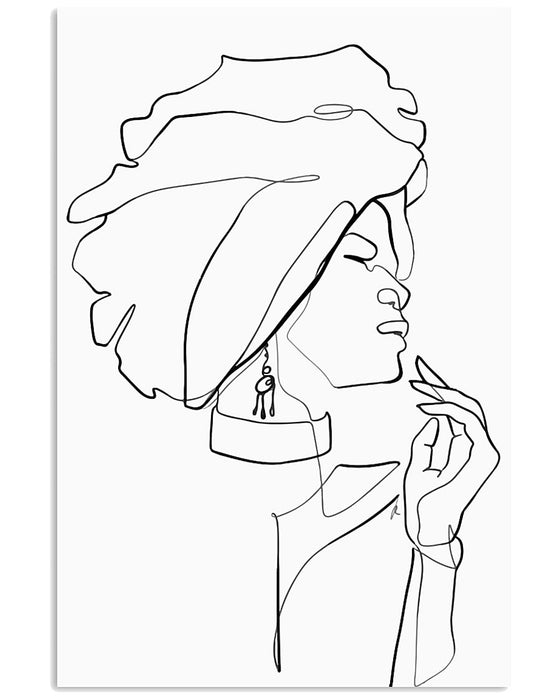 African - Black Art - Black Woman Art 1 Vertical Canvas And Poster | Wall Decor Visual Art