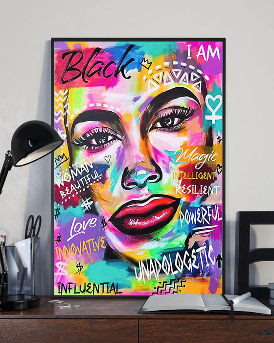 African - Black Art - Black Queen Portrait Vertical Canvas And Poster | Wall Decor Visual Art
