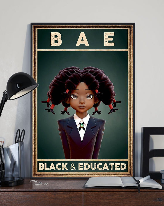 African - Black Art - Black And Educated Vertical Canvas And Poster | Wall Decor Visual Art