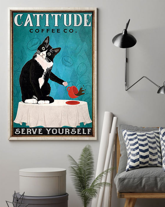 African - Black Art - Cat - Cattitude Vertical Canvas And Poster | Wall Decor Visual Art