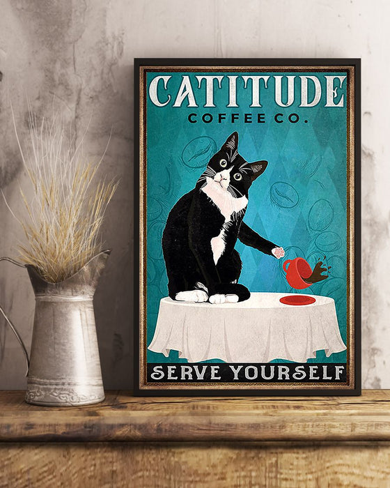 African - Black Art - Cat - Cattitude Vertical Canvas And Poster | Wall Decor Visual Art