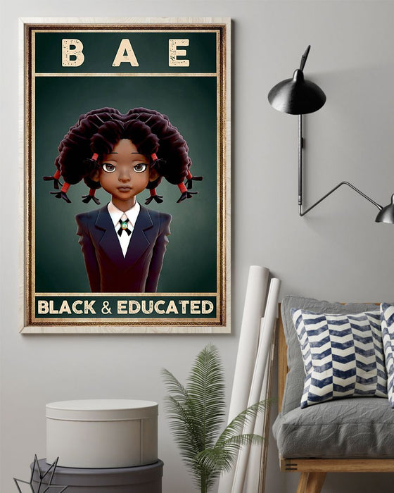 African - Black Art - Black And Educated Vertical Canvas And Poster | Wall Decor Visual Art