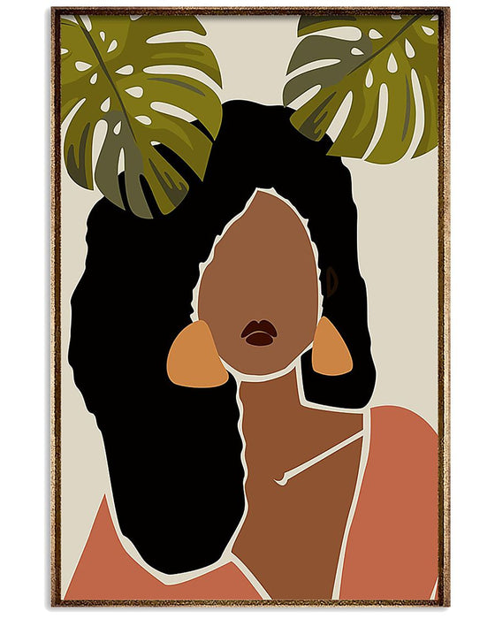 African - Black Art - Wonder Black Girl 0406 Vertical Canvas And Poster | Wall Decor Visual Art