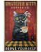 African - Black Art - Whatever Cat Coffee Serve Yourself Vertical Canvas And Poster | Wall Decor Visual Art
