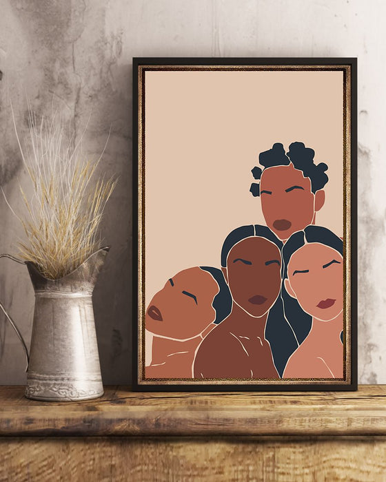 African - Black Art - Black Sisterhood 4 Vertical Canvas And Poster | Wall Decor Visual Art