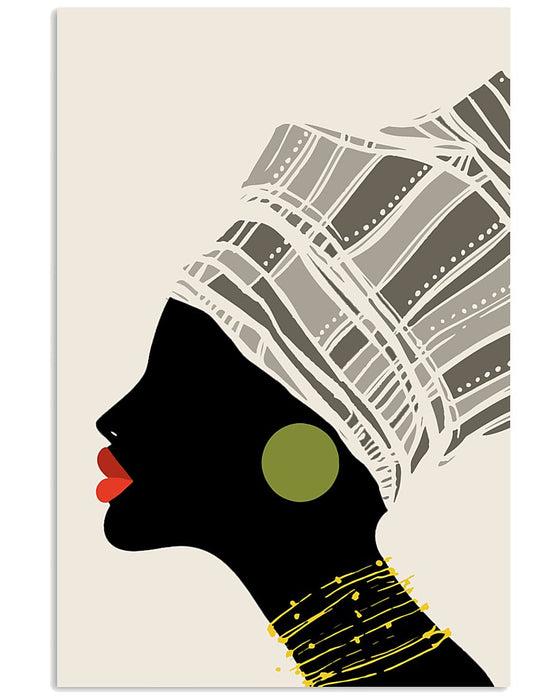 African - Black Art - Black Woman Portrait 5 Vertical Canvas And Poster | Wall Decor Visual Art