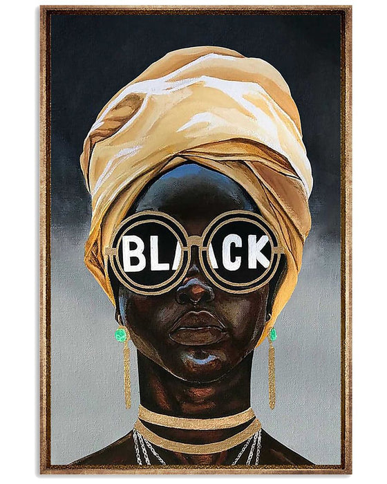 African - Black Art - Head Scarf Girl Vertical Canvas And Poster | Wall Decor Visual Art