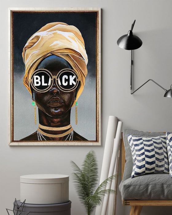 African - Black Art - Head Scarf Girl Vertical Canvas And Poster | Wall Decor Visual Art