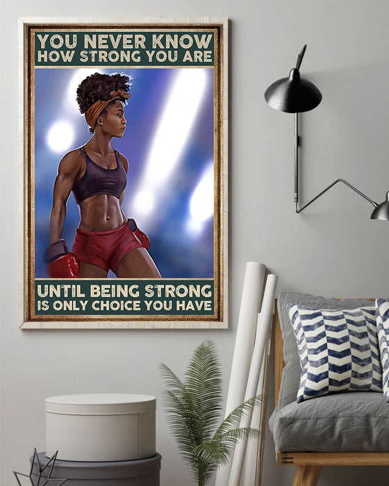 African - Black Art - Black Girl Strong Vertical Canvas And Poster | Wall Decor Visual Art