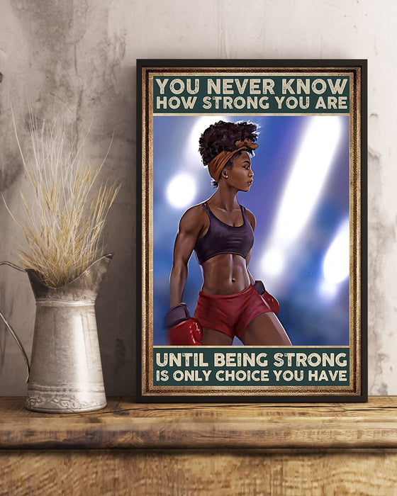 African - Black Art - Black Girl Strong Vertical Canvas And Poster | Wall Decor Visual Art