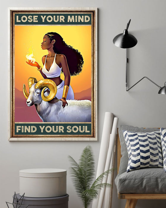 African - Black Art - Lose Your Mind Find Your Soul Vertical Canvas And Poster | Wall Decor Visual Art