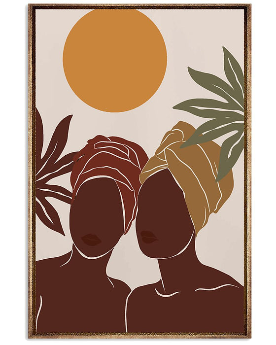 African - Black Art - Black Sisterhood 2 Vertical Canvas And Poster | Wall Decor Visual Art