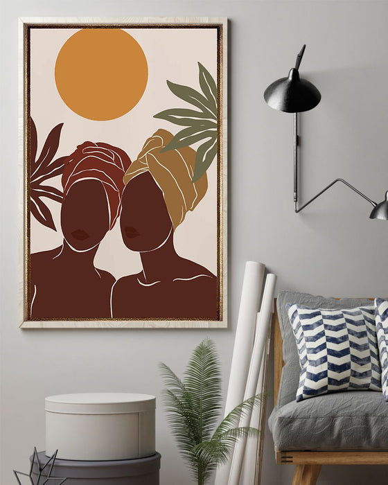 African - Black Art - Black Sisterhood 2 Vertical Canvas And Poster | Wall Decor Visual Art