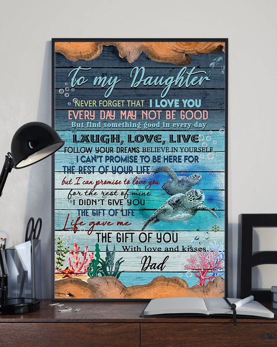 The Gift Of Life - Dad To Daughter Vertical Canvas And Poster | Wall Decor Visual Art