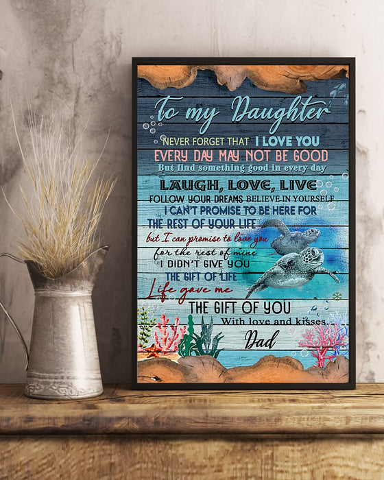 The Gift Of Life - Dad To Daughter Vertical Canvas And Poster | Wall Decor Visual Art