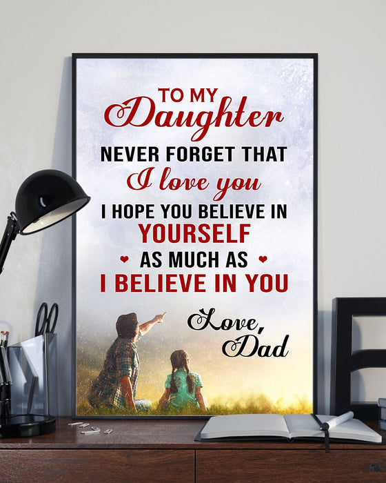 Daughter-Dad-Believe-Ngvt Vertical Canvas And Poster | Wall Decor Visual Art