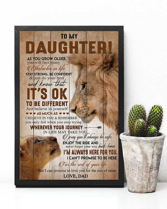 Believe In Yourself - Dad To Daughter Vertical Canvas And Poster | Wall Decor Visual Art