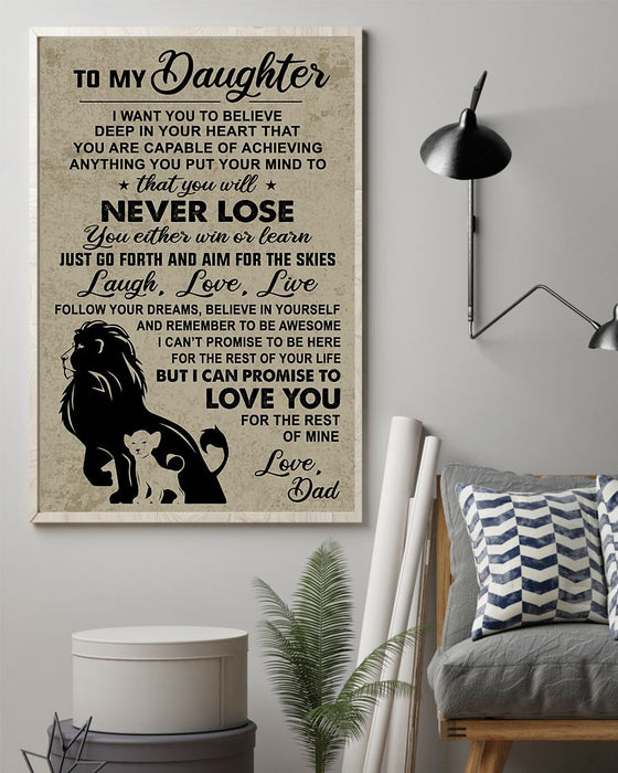 Never Lose - To Daughter From Dad Vertical Canvas And Poster | Wall Decor Visual Art