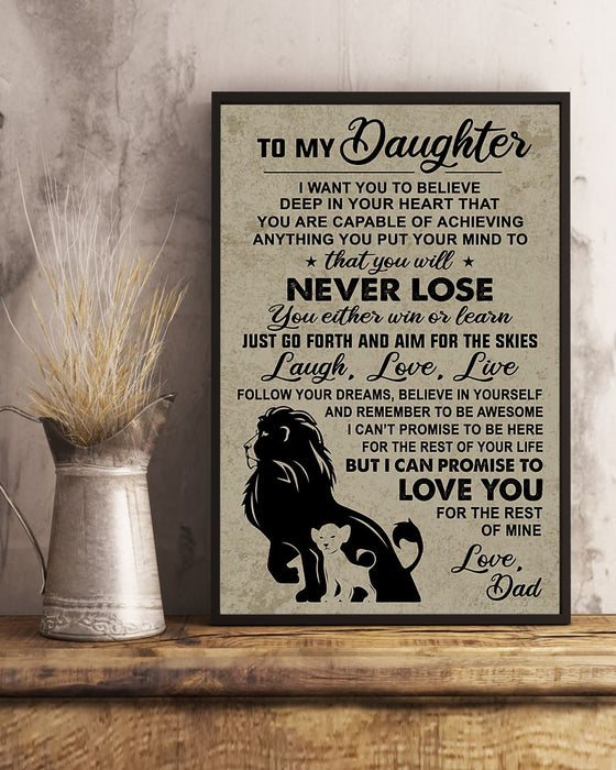 Never Lose - To Daughter From Dad Vertical Canvas And Poster | Wall Decor Visual Art