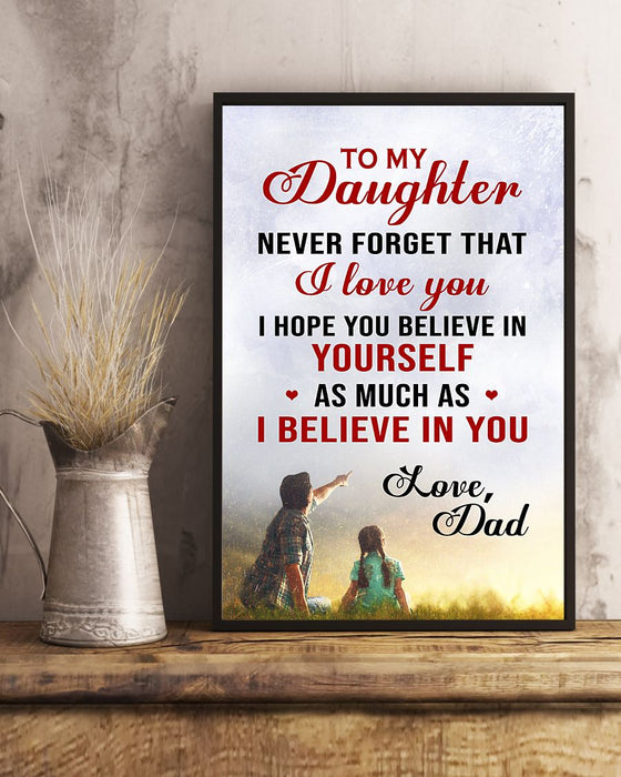 Daughter-Dad-Believe-Ngvt Vertical Canvas And Poster | Wall Decor Visual Art