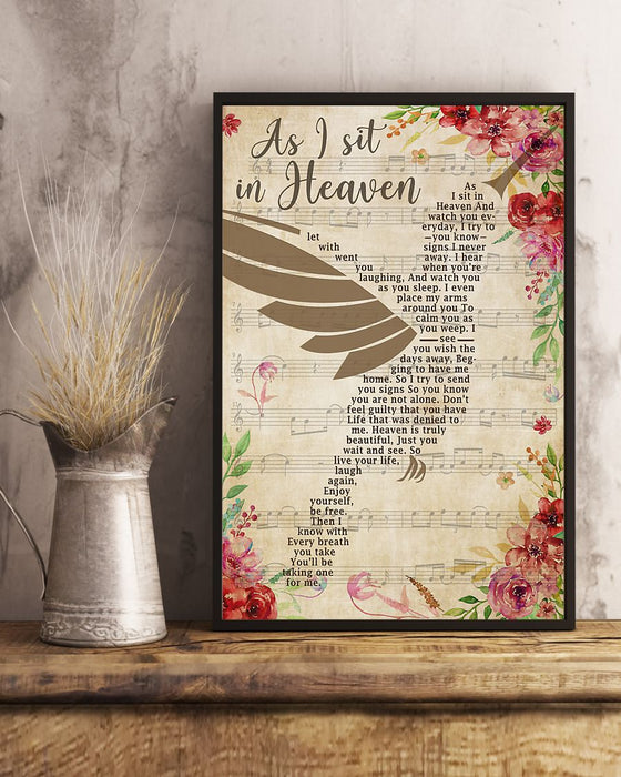 Memorial Gift To Heaven - As I Sit In Heaven Vertical Canvas And Poster | Wall Decor Visual Art