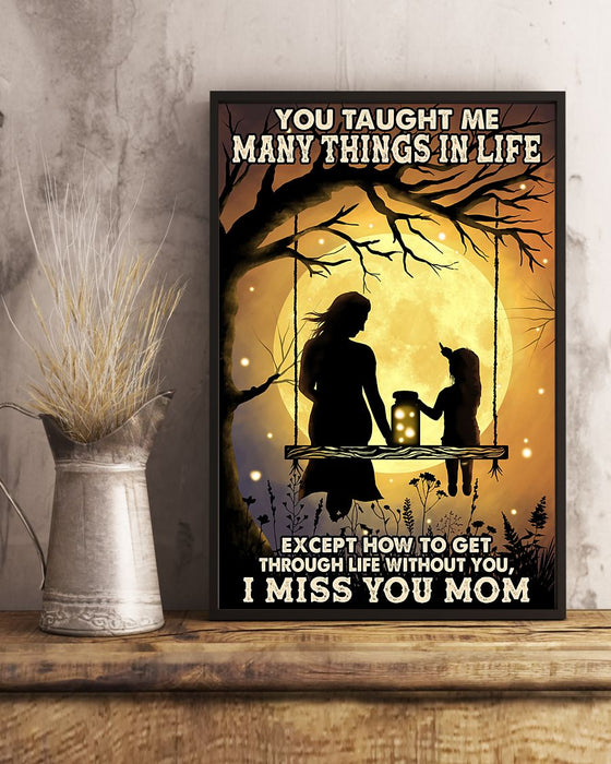 Memorial Gift To Heaven - I Miss You Mom Vertical Canvas And Poster | Wall Decor Visual Art