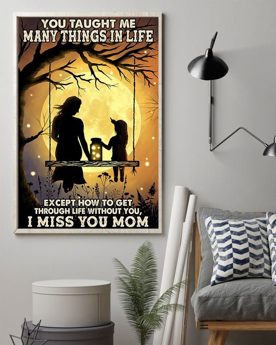 Memorial Gift To Heaven - I Miss You Mom Vertical Canvas And Poster | Wall Decor Visual Art
