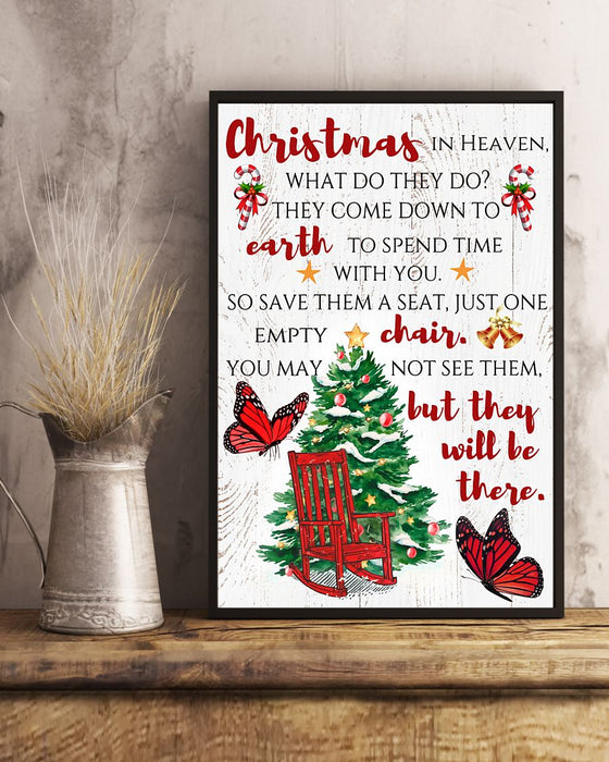 Memorial Gift To Heaven - Christmas In Heaven Vertical Canvas And Poster | Wall Decor Visual Art