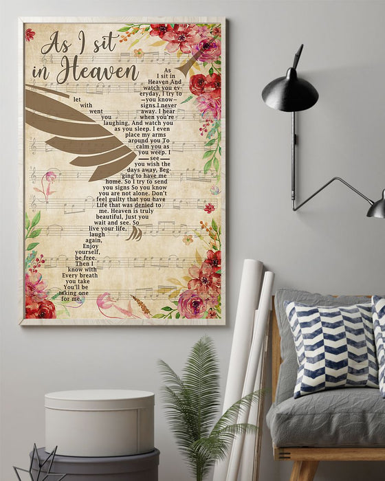Memorial Gift To Heaven - As I Sit In Heaven Vertical Canvas And Poster | Wall Decor Visual Art