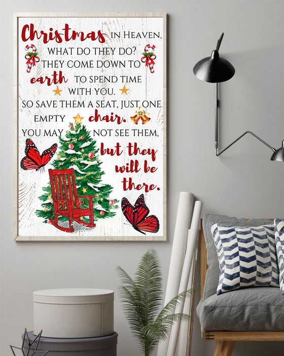 Memorial Gift To Heaven - Christmas In Heaven Vertical Canvas And Poster | Wall Decor Visual Art