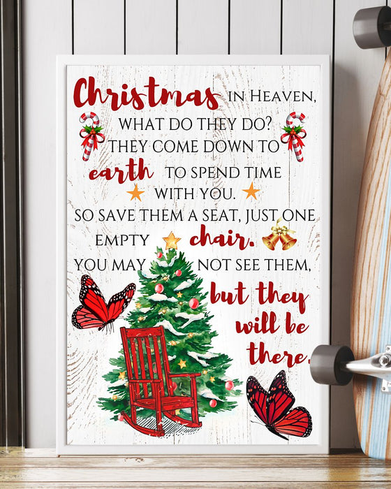 Memorial Gift To Heaven - Christmas In Heaven Vertical Canvas And Poster | Wall Decor Visual Art