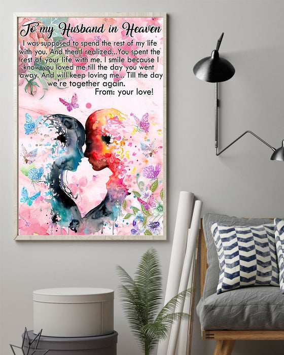 Memorial Gift To Heaven - To My Husband In Heaven T Vertical Canvas And Poster | Wall Decor Visual Art