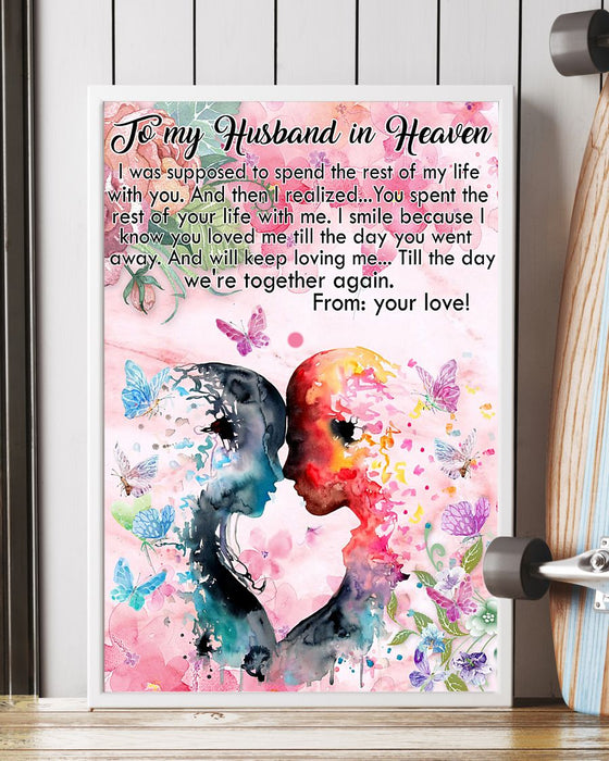 Memorial Gift To Heaven - To My Husband In Heaven T Vertical Canvas And Poster | Wall Decor Visual Art
