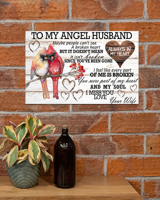 Memorial Gift To Heaven - To My Angel Husband Horizontal Canvas And Poster | Wall Decor Visual Art