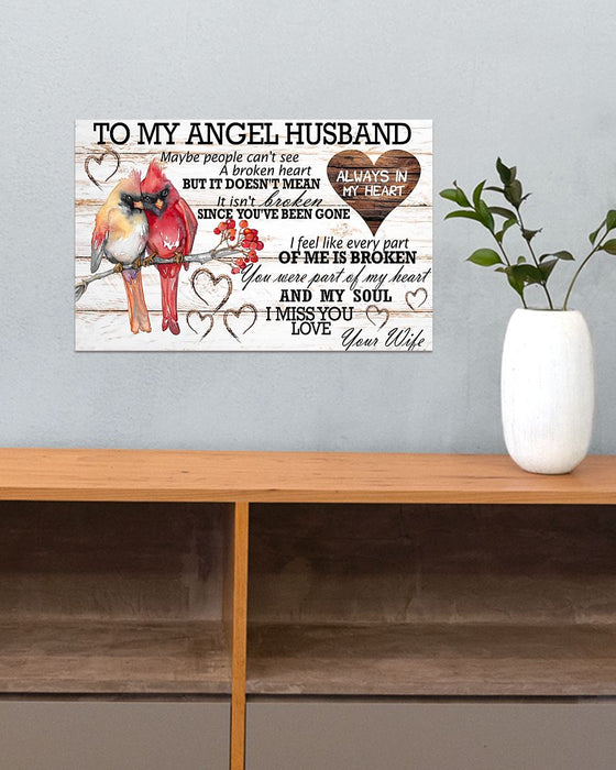 Memorial Gift To Heaven - To My Angel Husband Horizontal Canvas And Poster | Wall Decor Visual Art