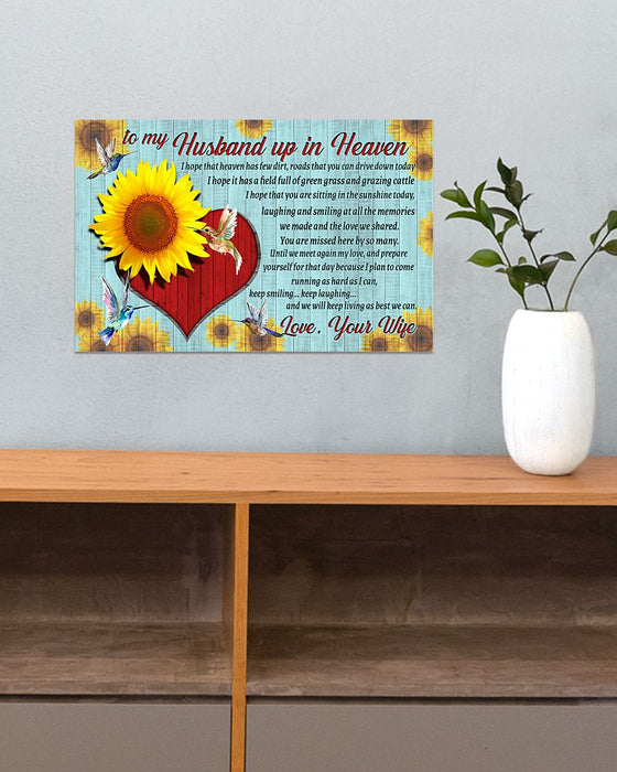 Memorial Gift To Heaven - To My Husband Horizontal Canvas And Poster | Wall Decor Visual Art