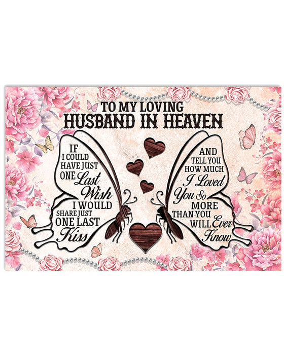 Memorial Gift To Heaven - To My Loving Husband In Heaven L Horizontal Canvas And Poster | Wall Decor Visual Art