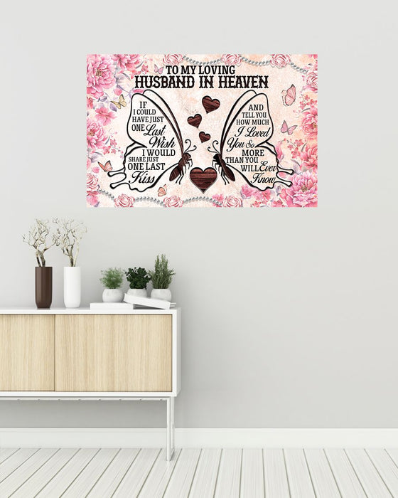 Memorial Gift To Heaven - To My Loving Husband In Heaven L Horizontal Canvas And Poster | Wall Decor Visual Art