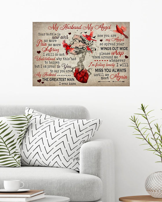 Memorial Gift To Heaven - My Husband My Angel Horizontal Canvas And Poster | Wall Decor Visual Art