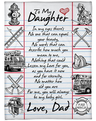 Firefighter's Daughter Premium Fleece Blanket