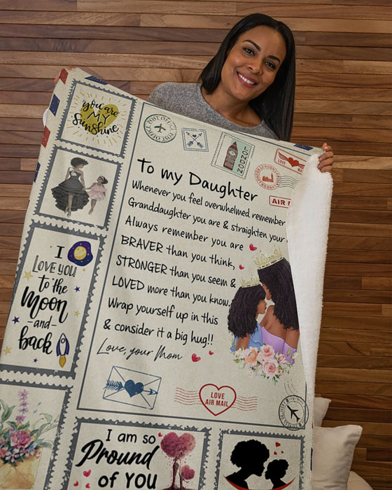 Whenever Feel Overwhelmed-Pink Mom To Daughter Sherpa Fleece Blanket